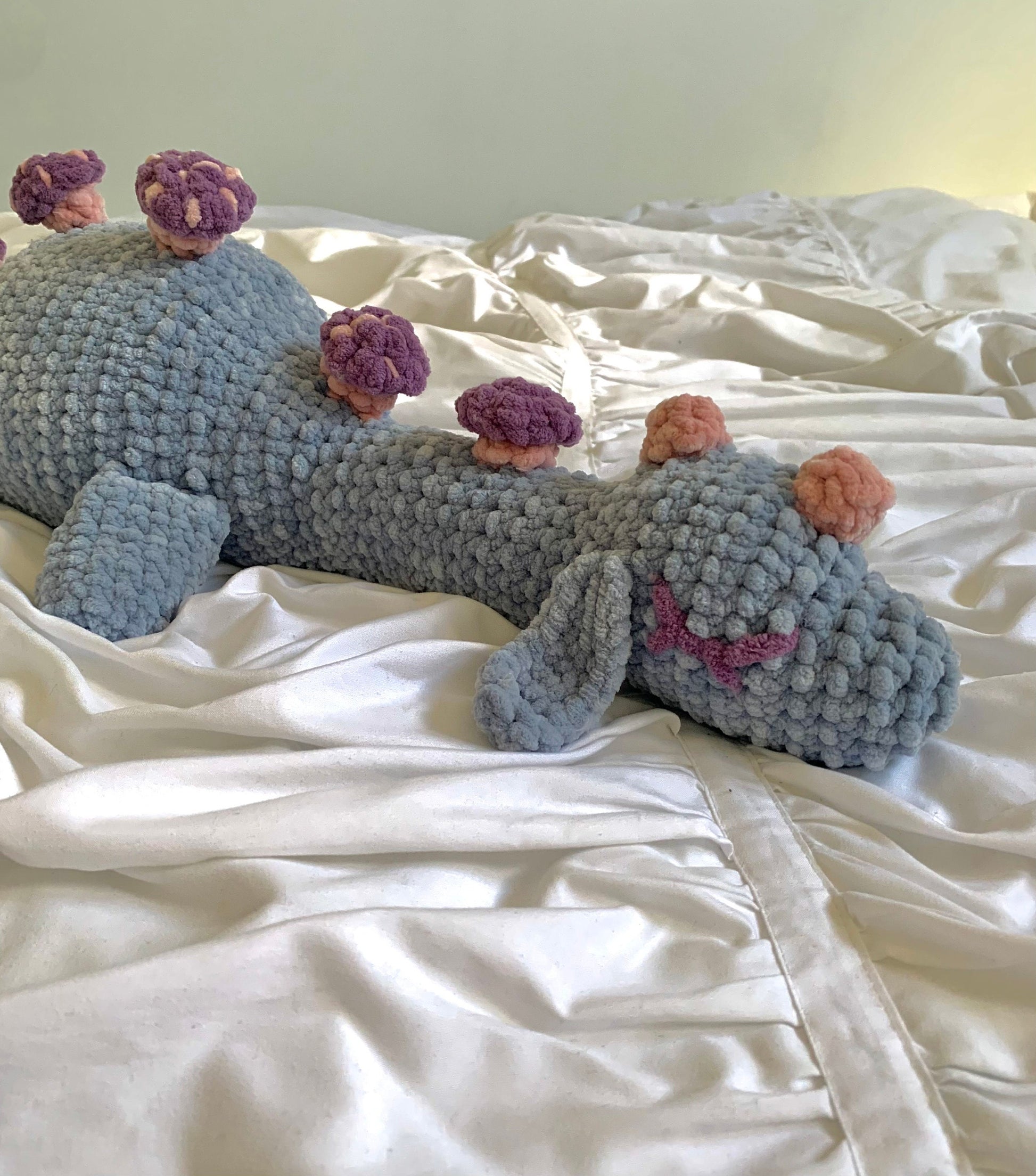 Pastel Mushroom Nessie Crochet Plush - Made to Order