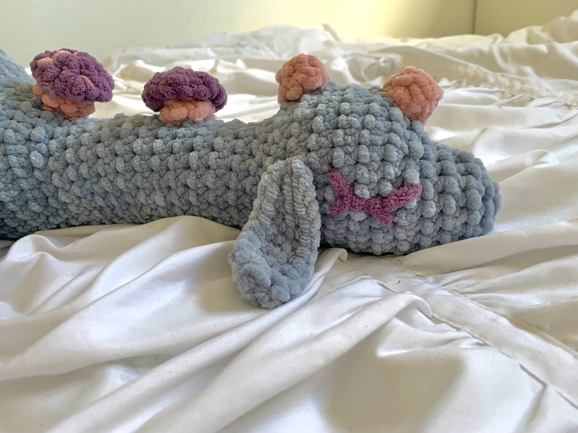 Pastel Mushroom Nessie Crochet Plush - Made to Order