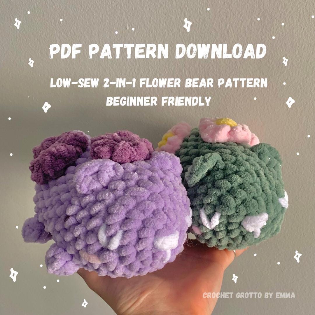 PDF Download: Low-Sew Sleepy Flower Bear Crochet Pattern