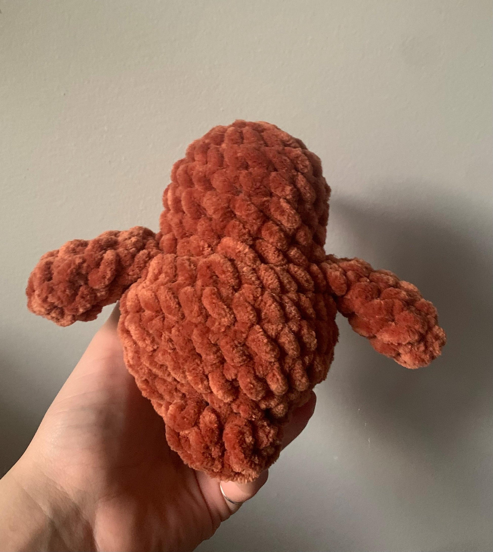 Chubby Hummingbird Crochet Plushie — Rufous Hummingbird