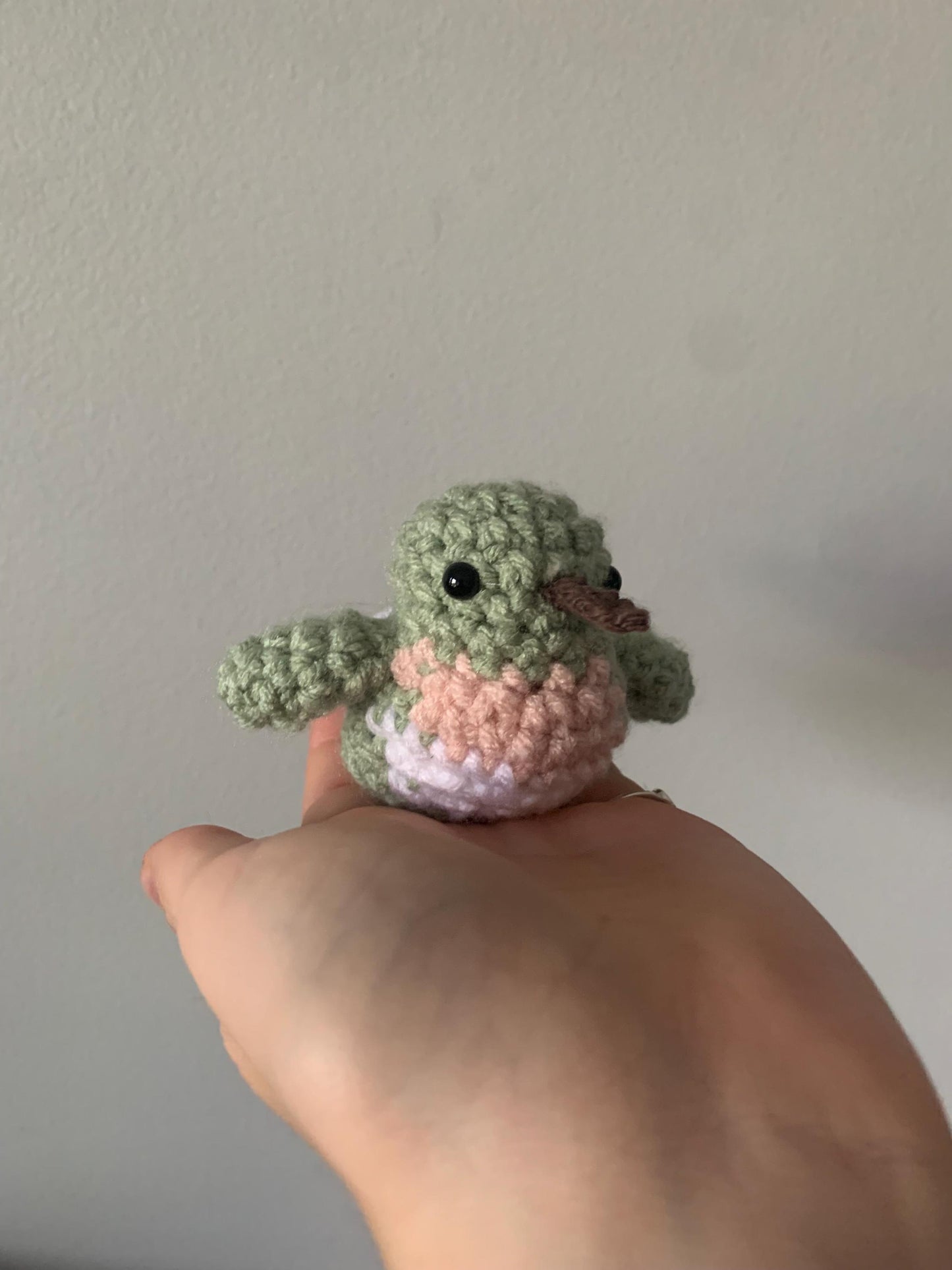Hummingbird Crochet Ornament — Ruby-Throated Hummingbird