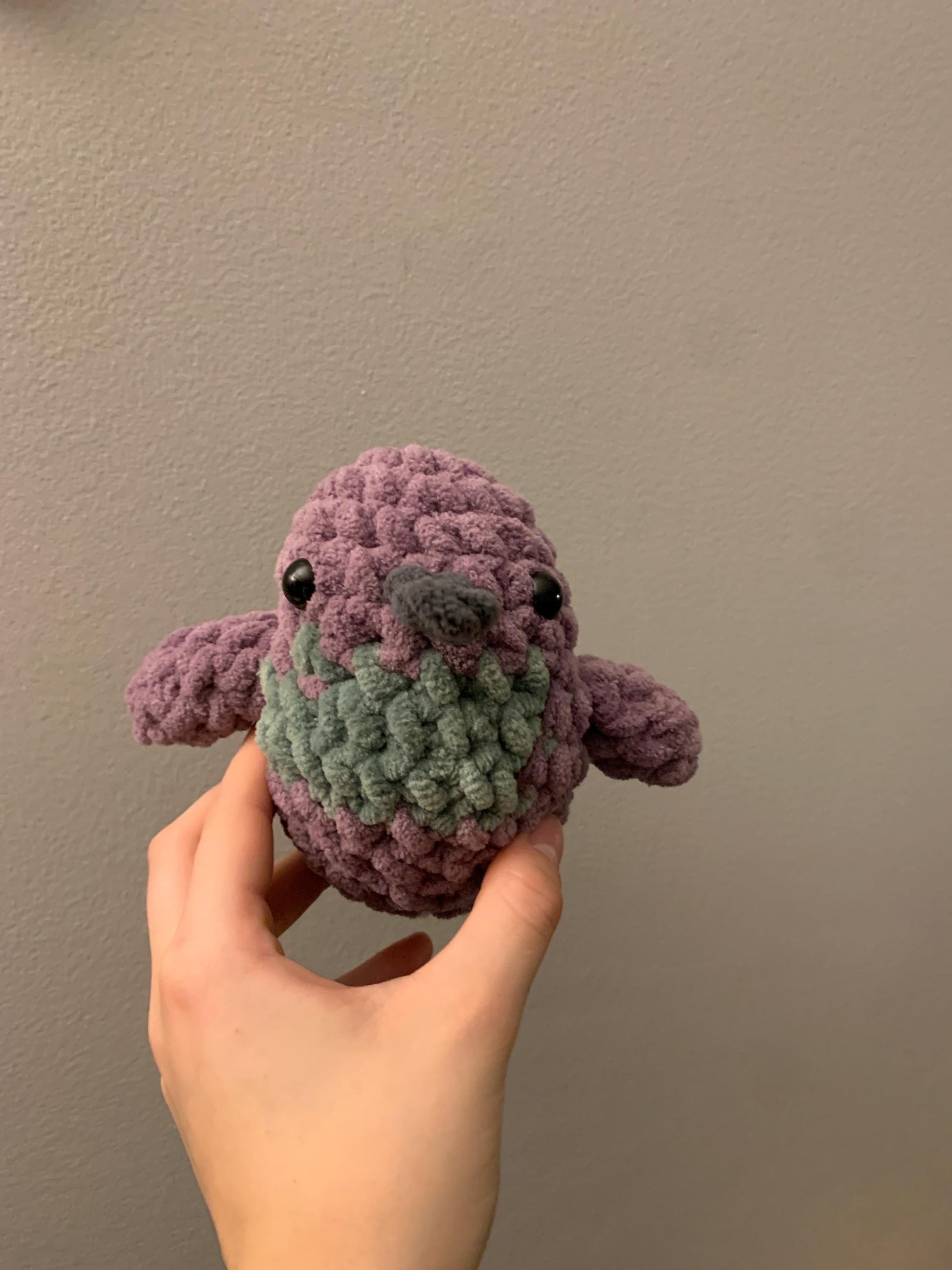 Chubby Hummingbird Crochet Plushie — Violet-Crowned Woodnymph Hummingbird
