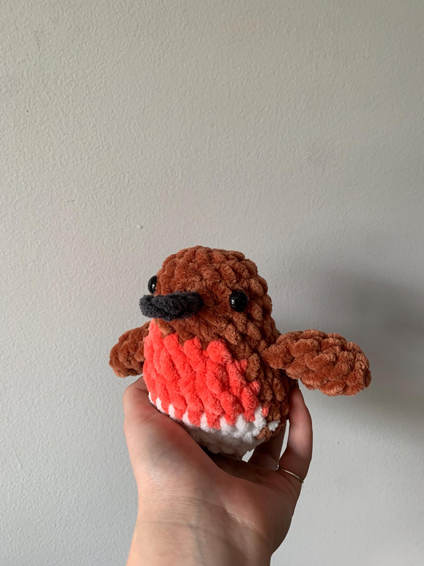 Chubby Hummingbird Crochet Plushie — Rufous Hummingbird