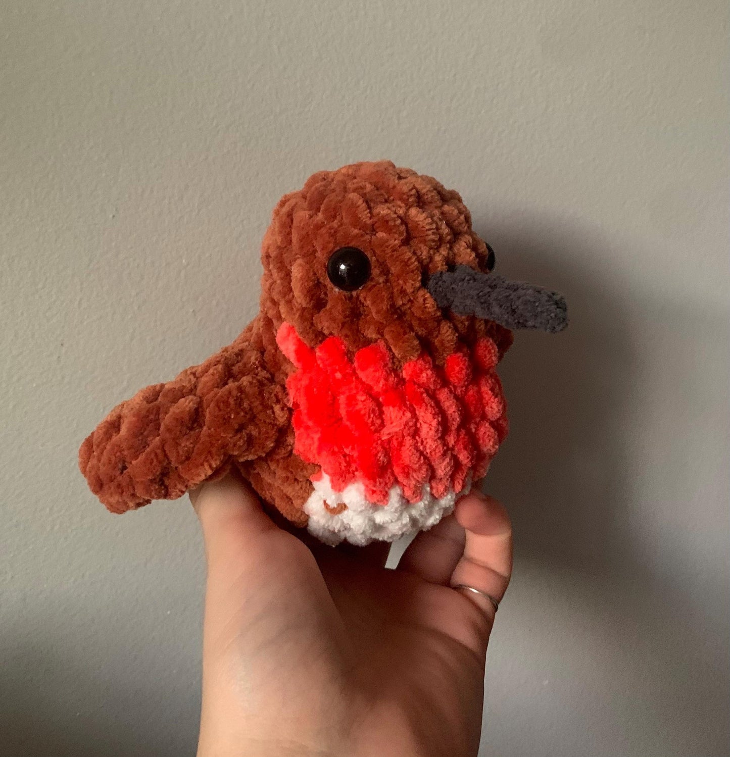 Chubby Hummingbird Crochet Plushie — Rufous Hummingbird