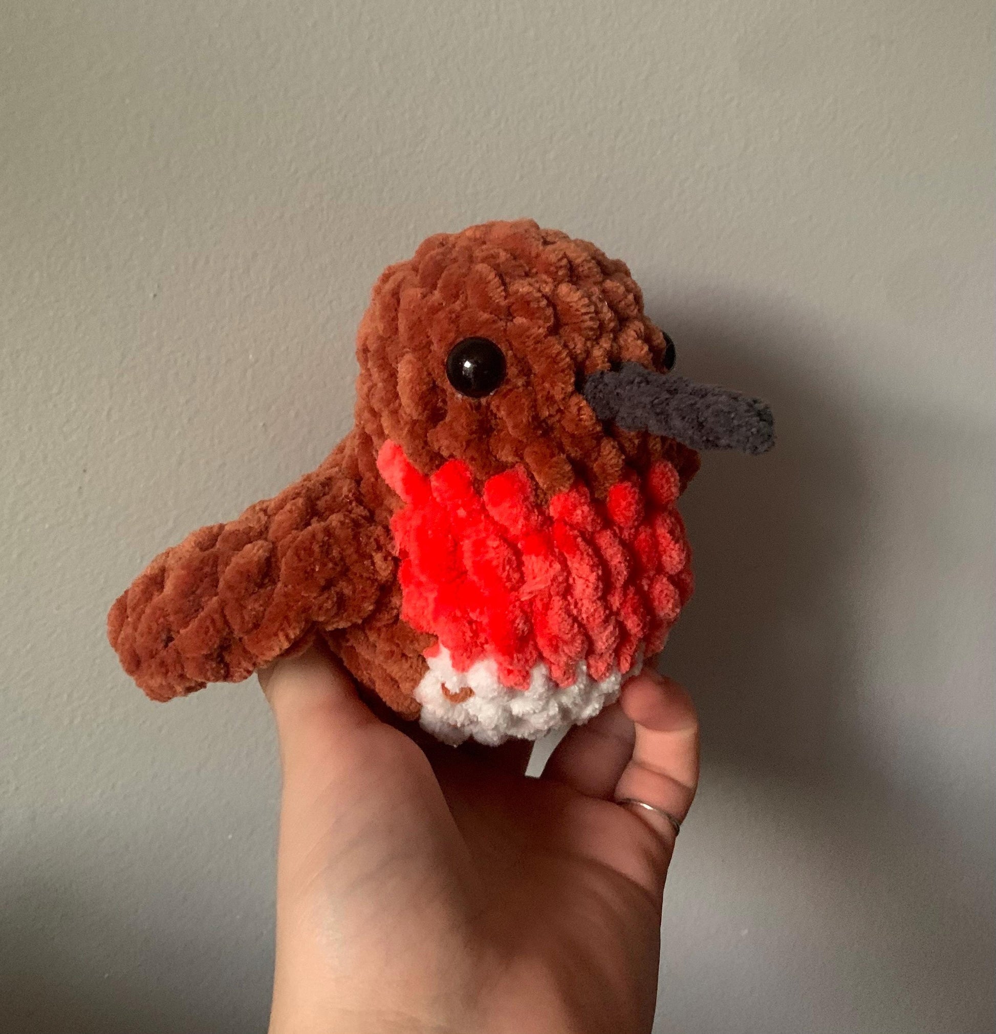 Chubby Hummingbird Crochet Plushie — Rufous Hummingbird