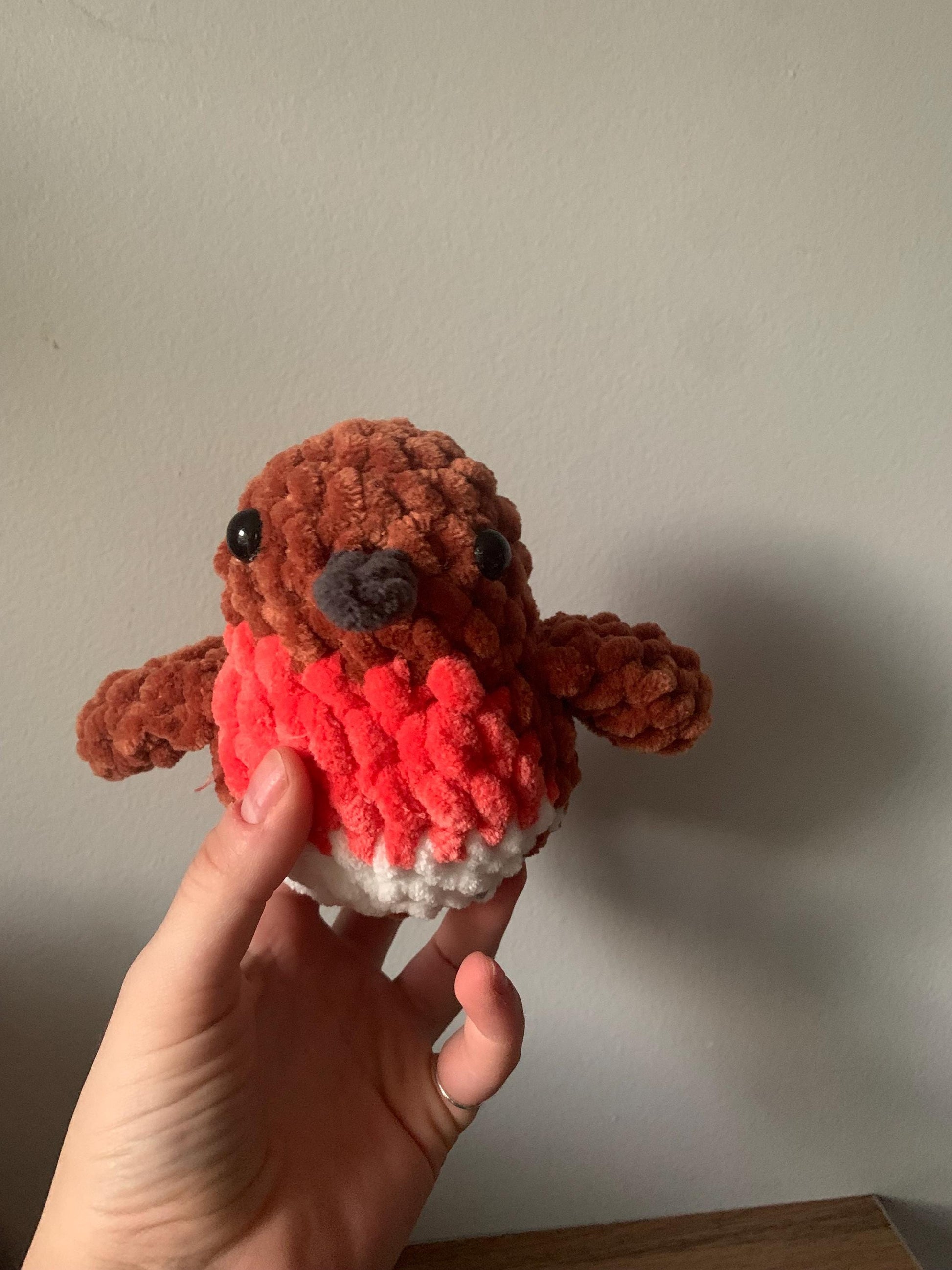 Chubby Hummingbird Crochet Plushie — Rufous Hummingbird