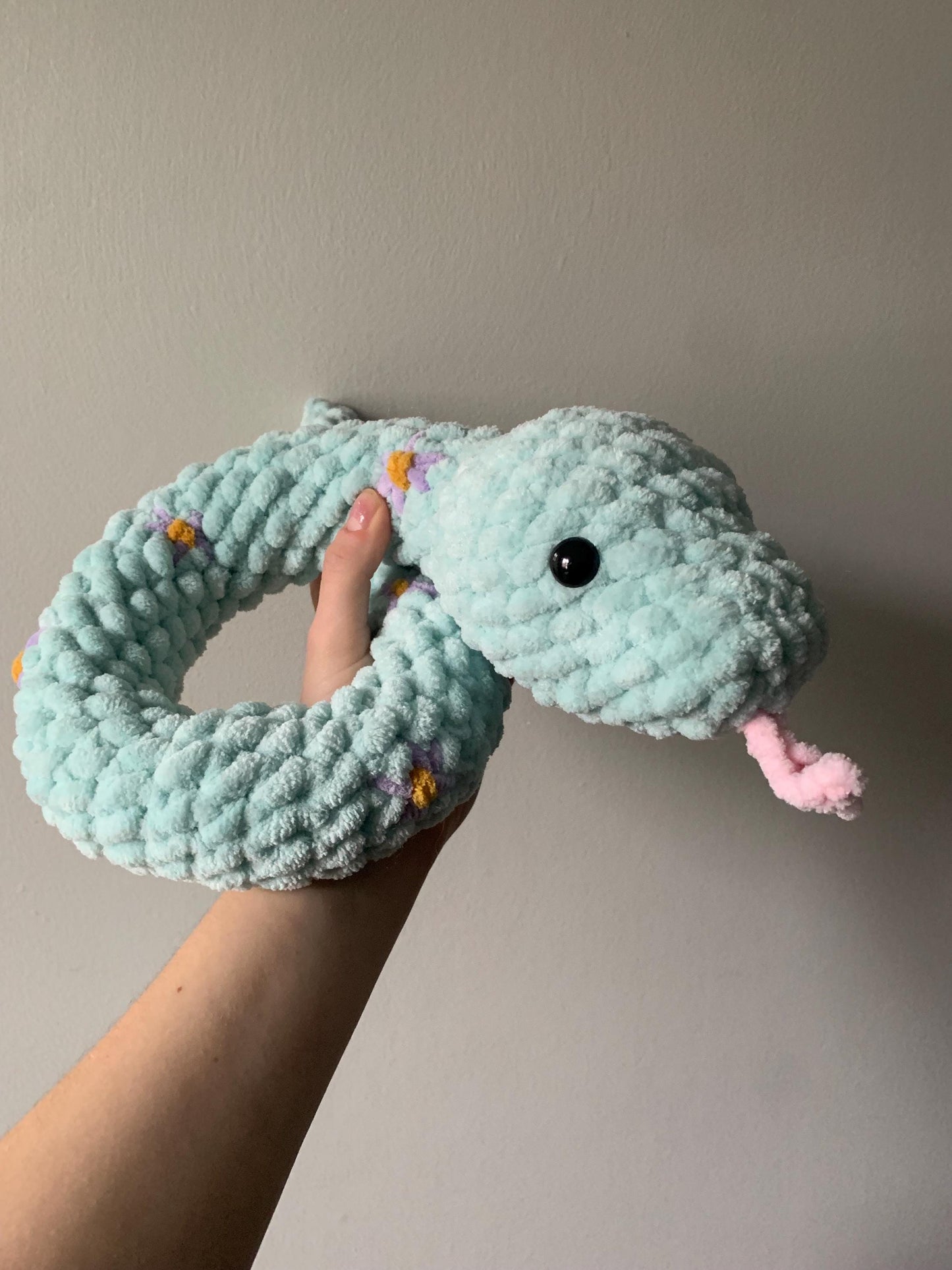 Flower Snake Crochet Plushie