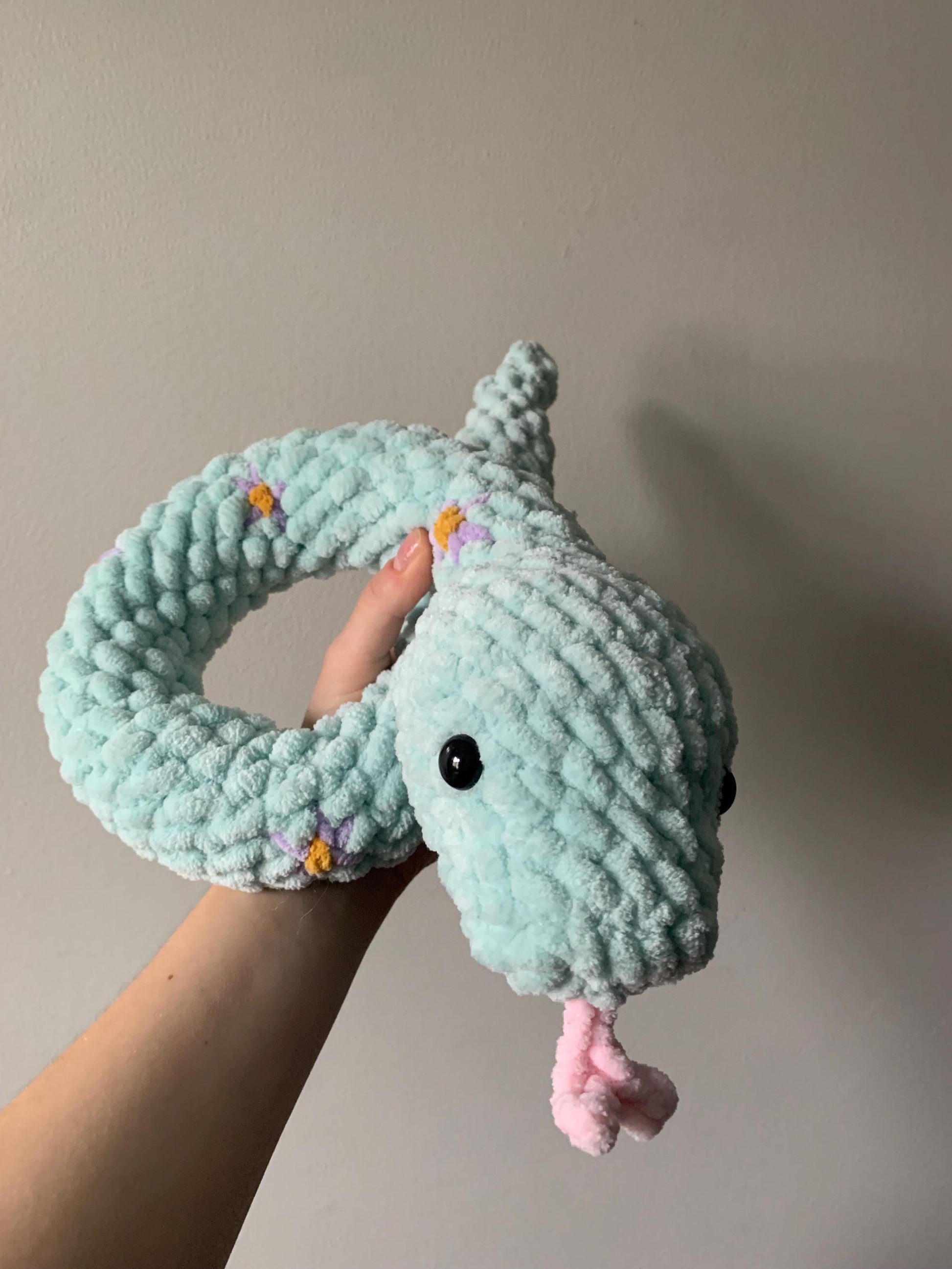 Flower Snake Crochet Plushie