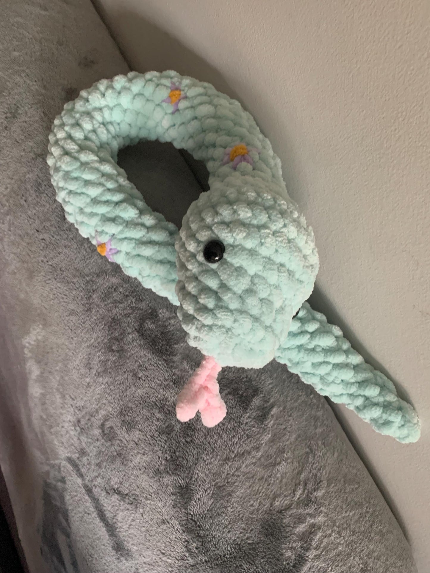 Flower Snake Crochet Plushie