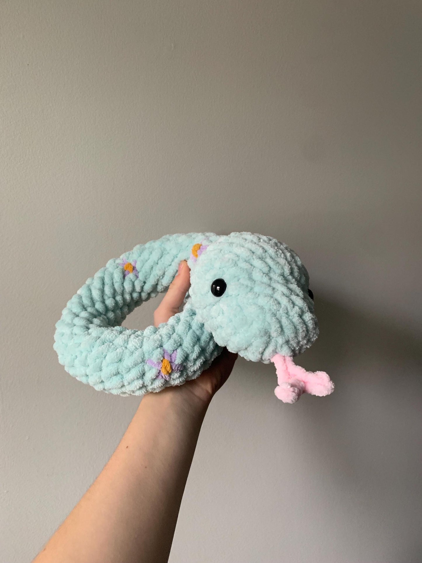 Flower Snake Crochet Plushie