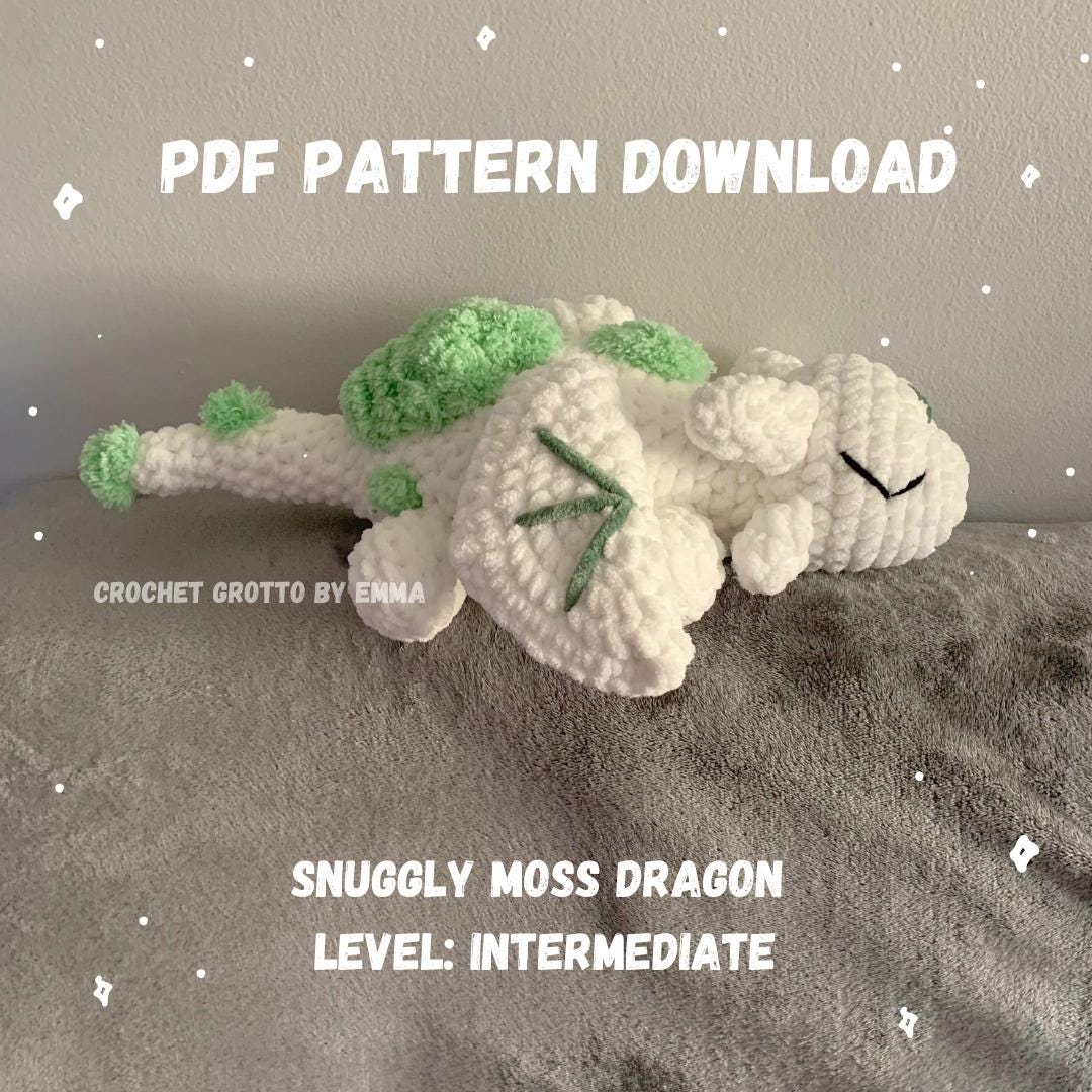 PDF Download: Snuggly Moss Dragon Crochet Pattern
