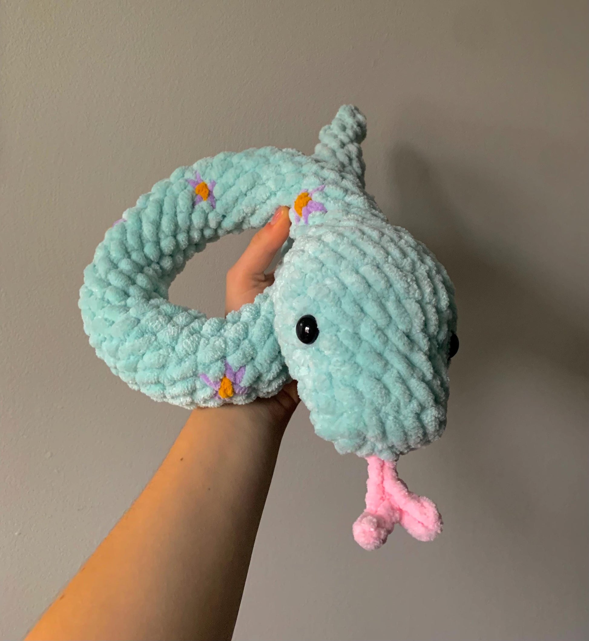 Flower Snake Crochet Plushie