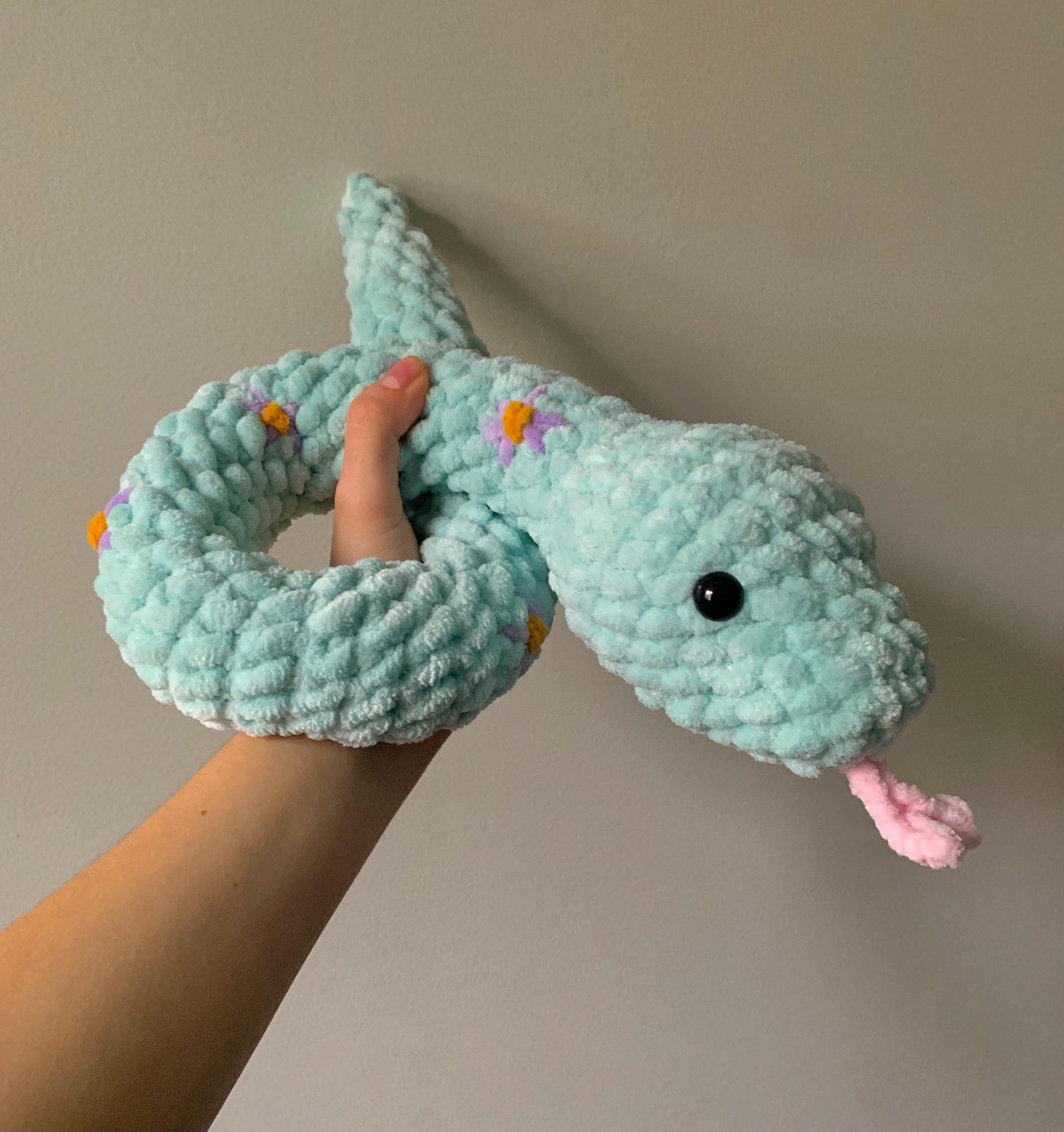 Flower Snake Crochet Plushie