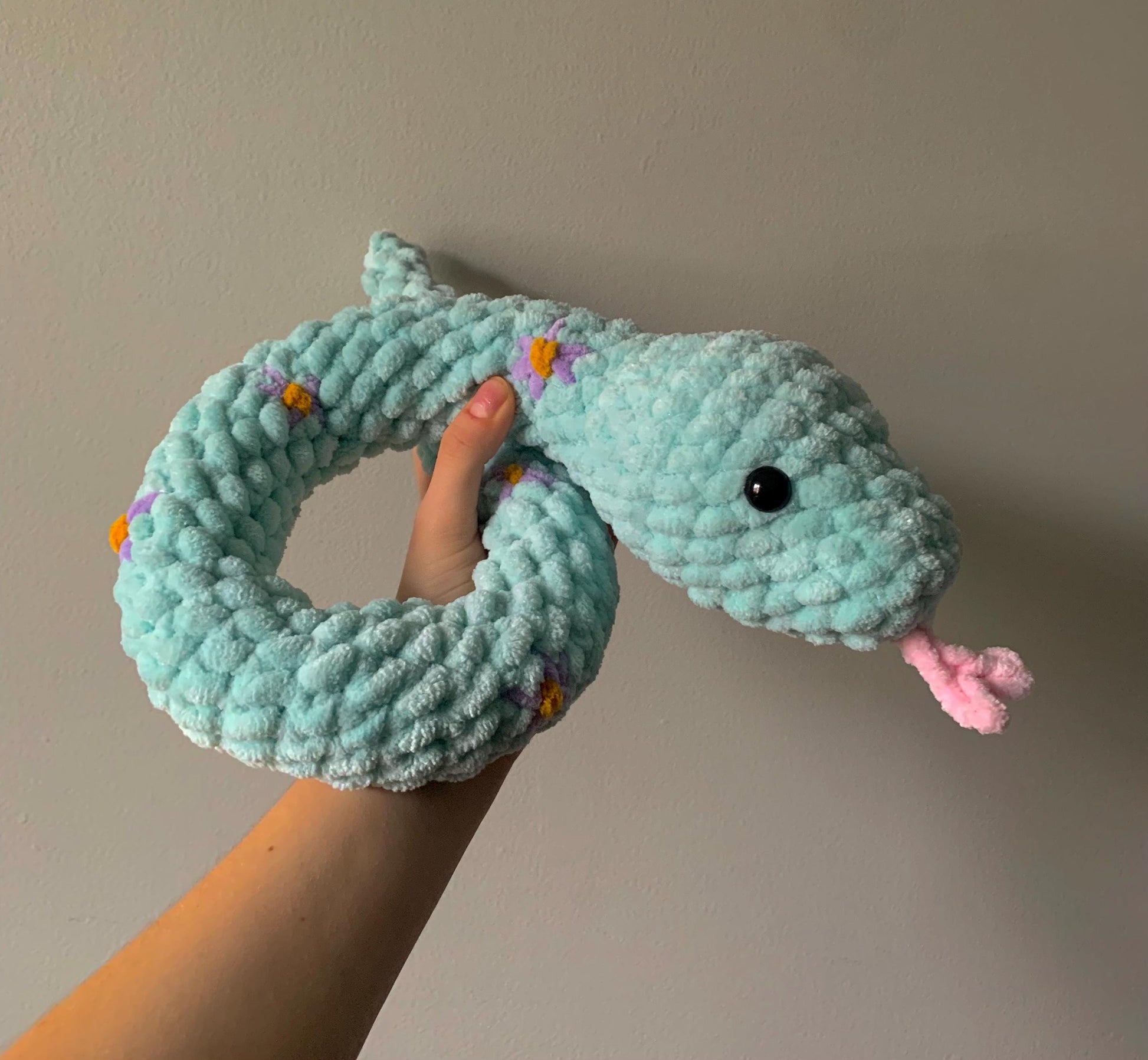 Flower Snake Crochet Plushie