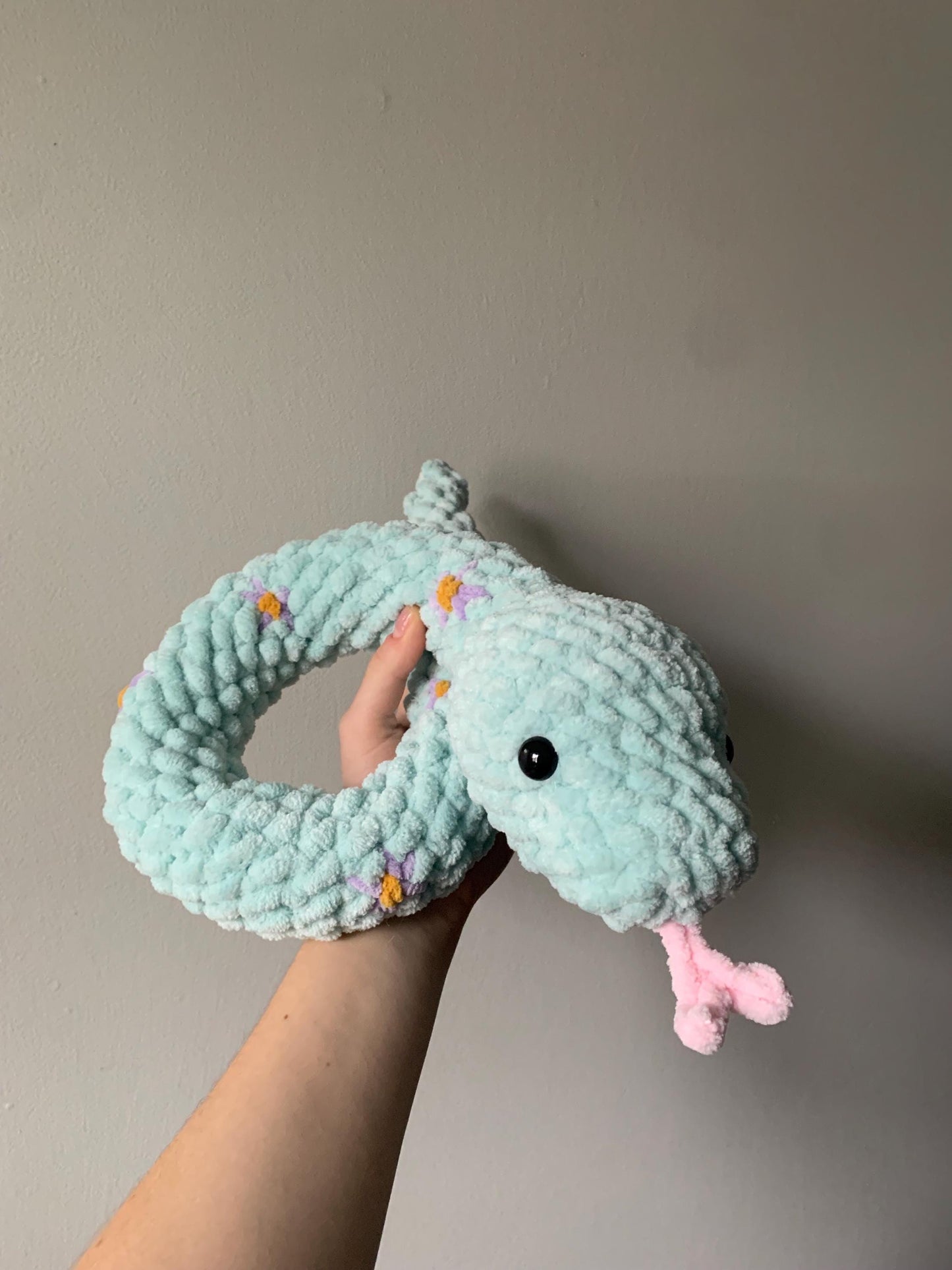Flower Snake Crochet Plushie