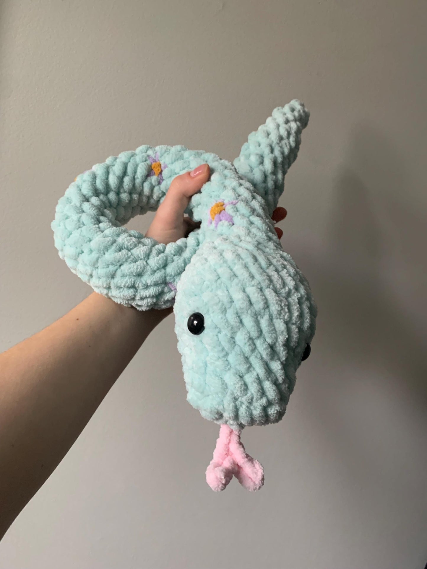 Flower Snake Crochet Plushie