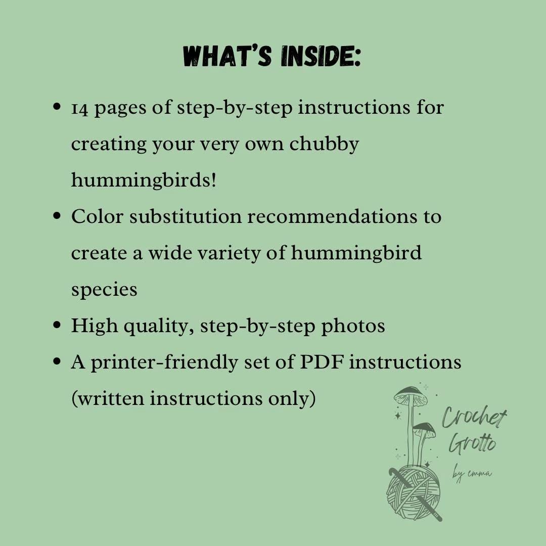 Crochet PDF Pattern Bundle: Hummingbirds & Moss Dragons
