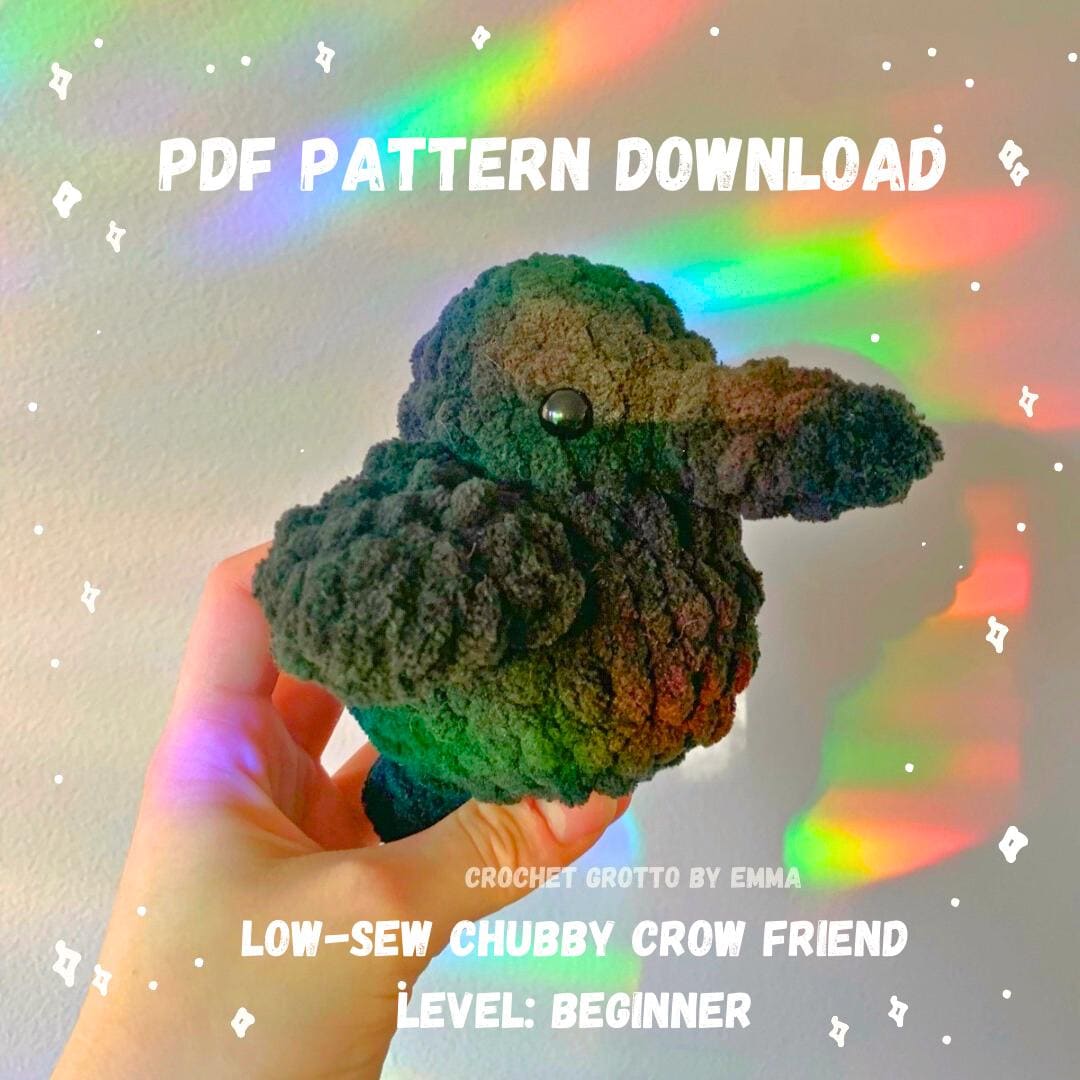 PDF Download: Low-Sew Chubby Crow Crochet Pattern