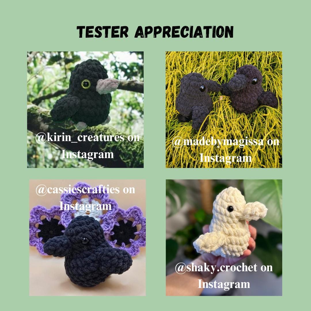 PDF Download: Low-Sew Chubby Crow Crochet Pattern