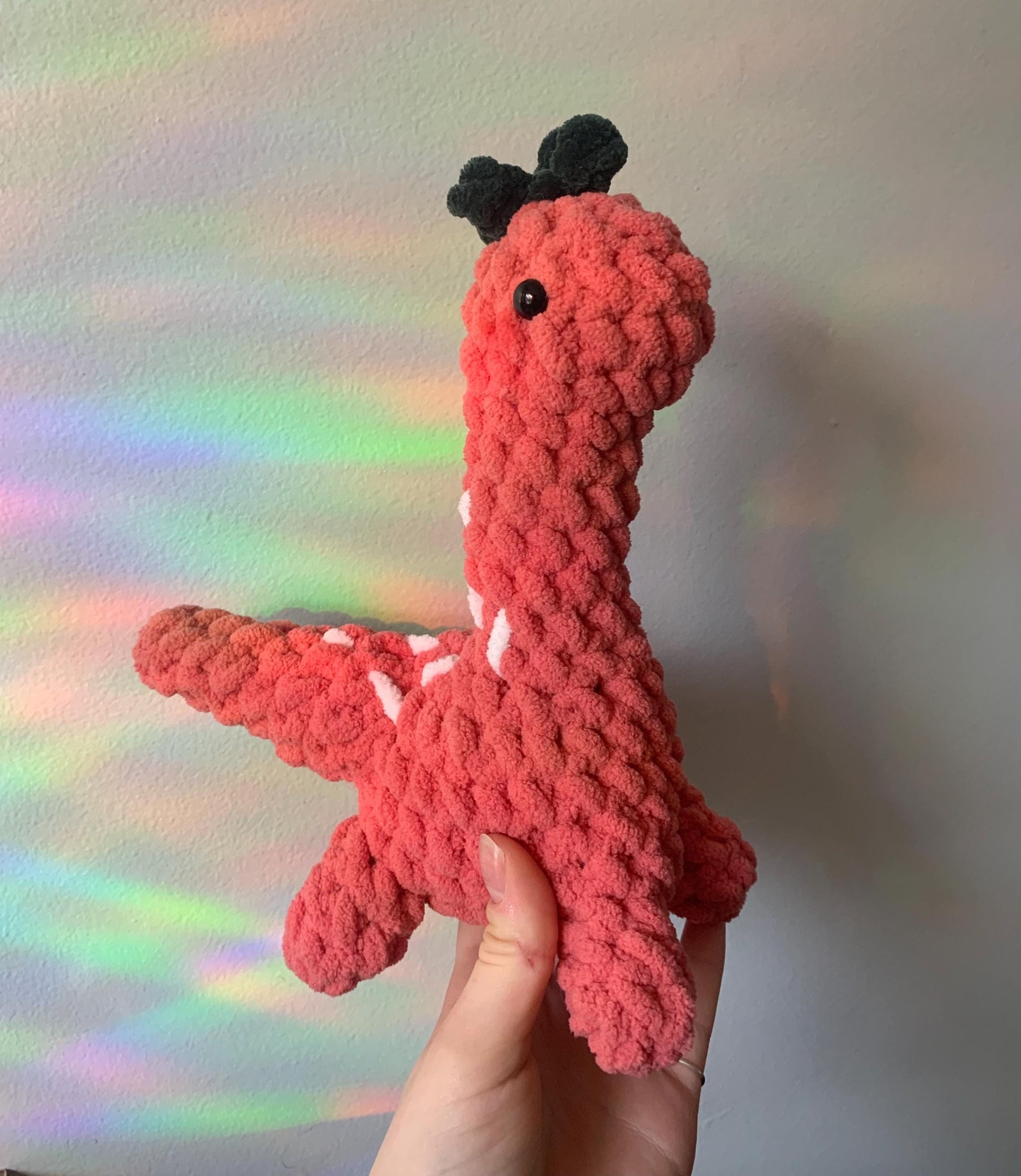 Strawberry Dinosaur Crochet Plush