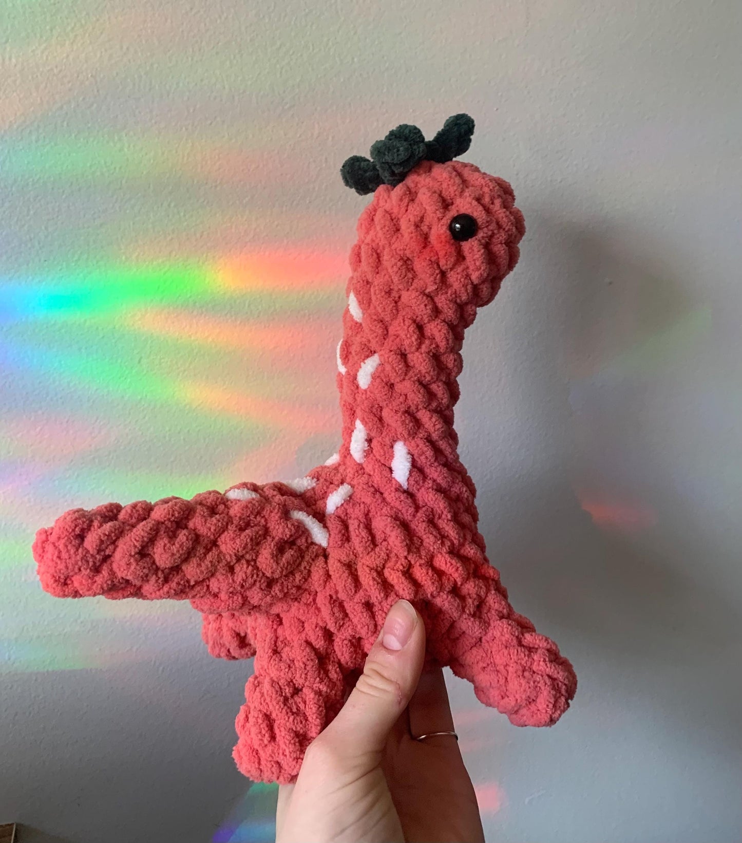 Strawberry Dinosaur Crochet Plush