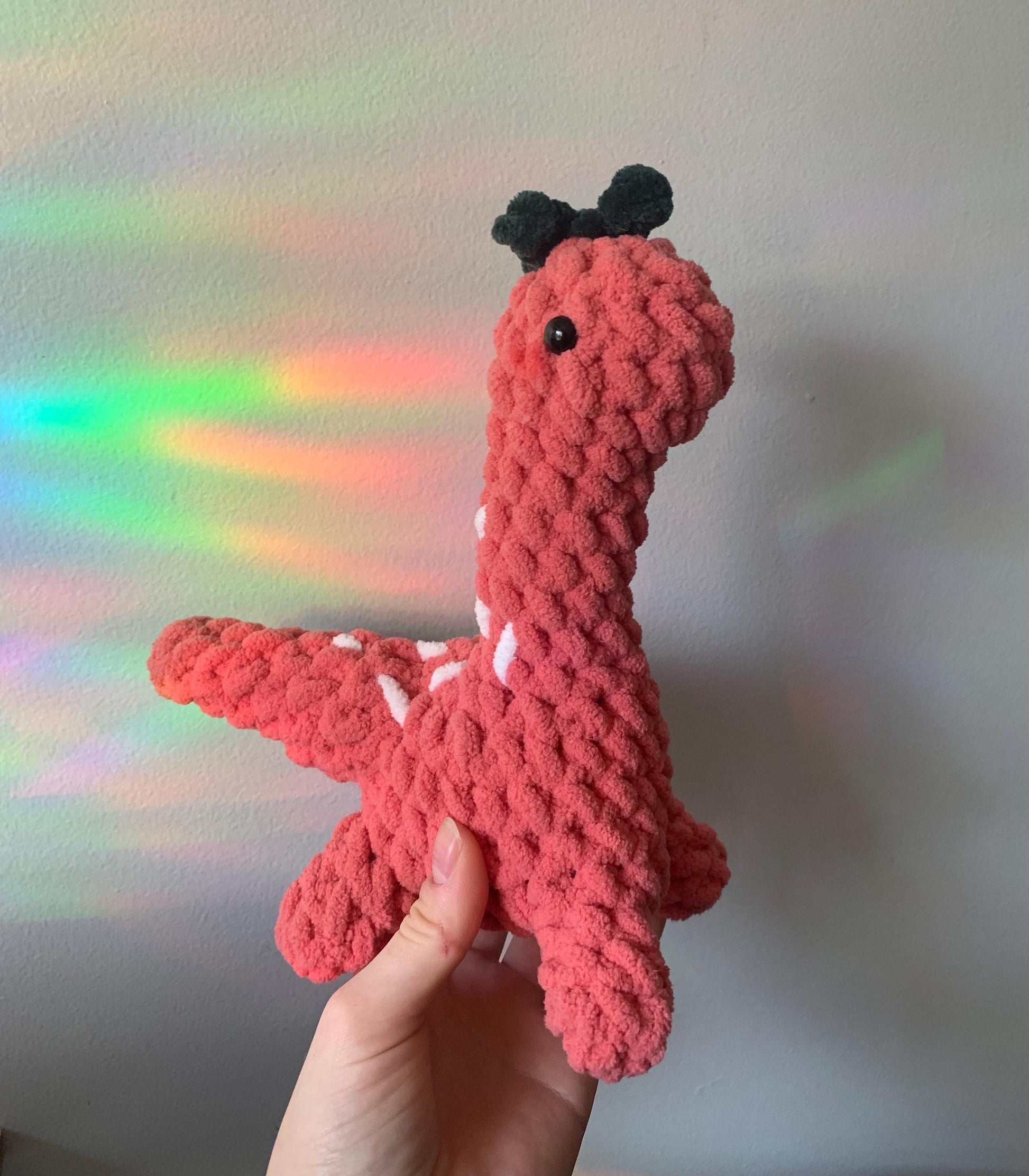 Strawberry Dinosaur Crochet Plush
