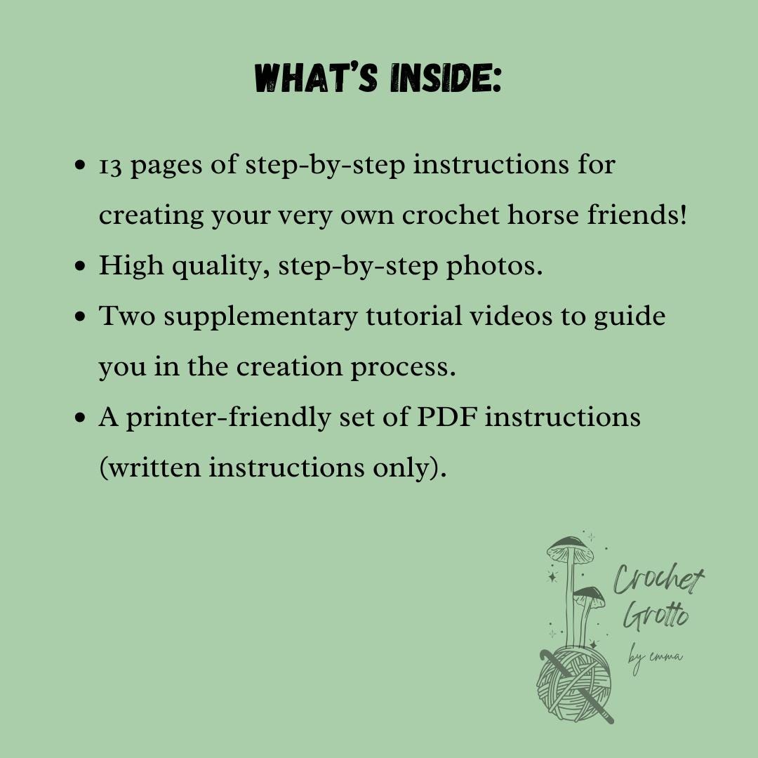 PDF Download: (Almost) No-Sew Horse Crochet Pattern