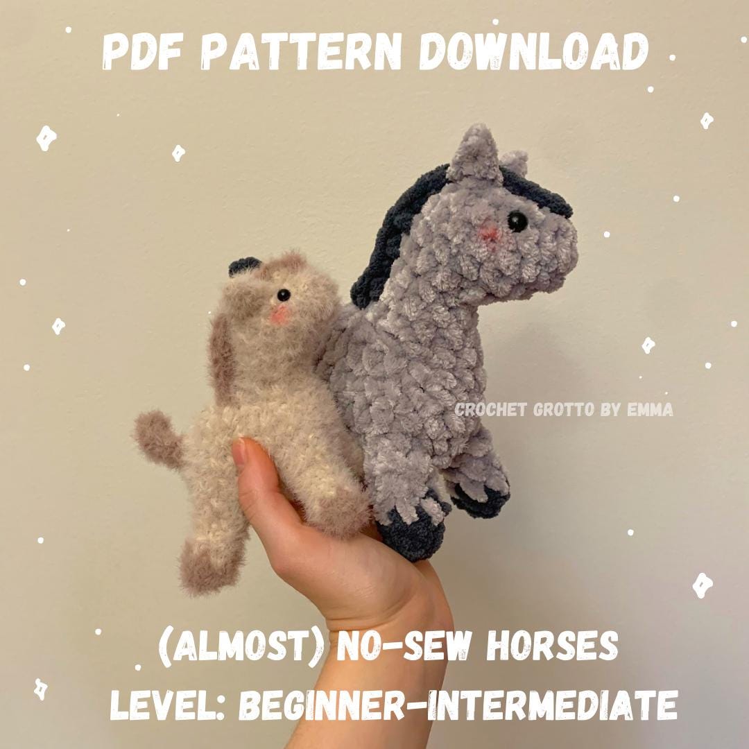 PDF Download: (Almost) No-Sew Horse Crochet Pattern