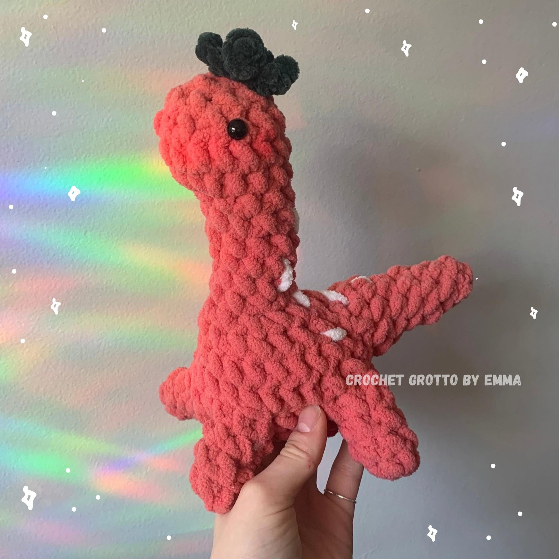 Strawberry Dinosaur Crochet Plush