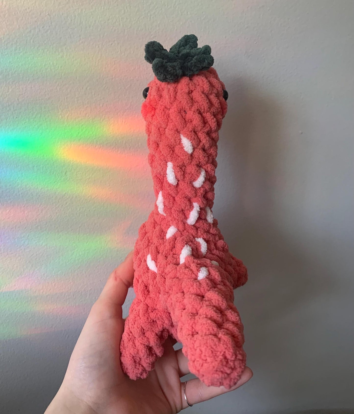 Strawberry Dinosaur Crochet Plush