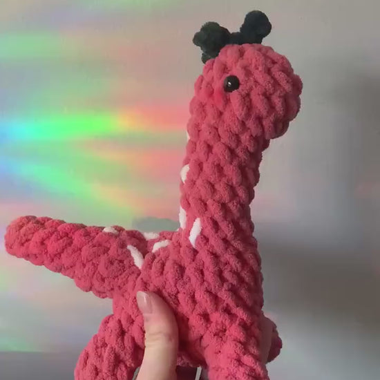 Strawberry Dinosaur Crochet Plush