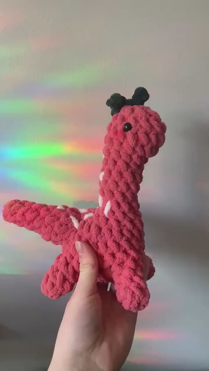 Strawberry Dinosaur Crochet Plush