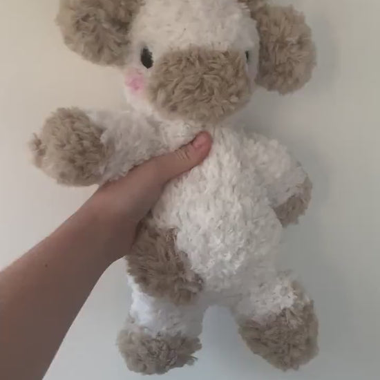 Fluffy Cow Weighted Crochet Plush — Made to Order