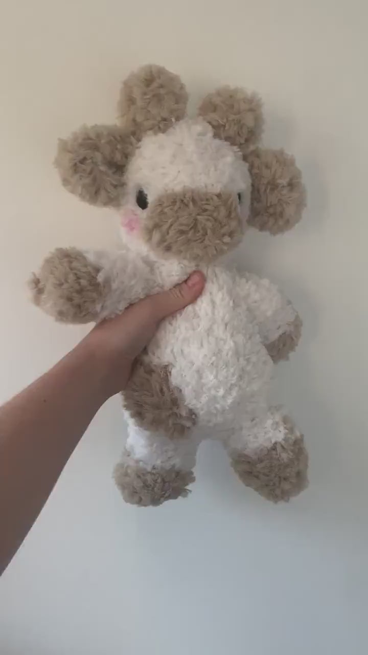 Fluffy Cow Weighted Crochet Plush — Made to Order