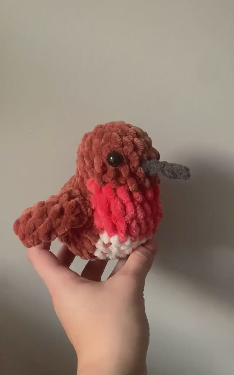 Chubby Hummingbird Crochet Plushie — Rufous Hummingbird